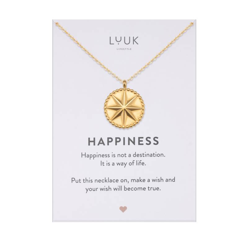 Halskette Mit Kompass I Stern Anhänger Coin Münze Plättchen Edelstahlkette Spruchkarte Damenschmuck Geschenkidee Frauen von LUUKLIFESTYLEShop