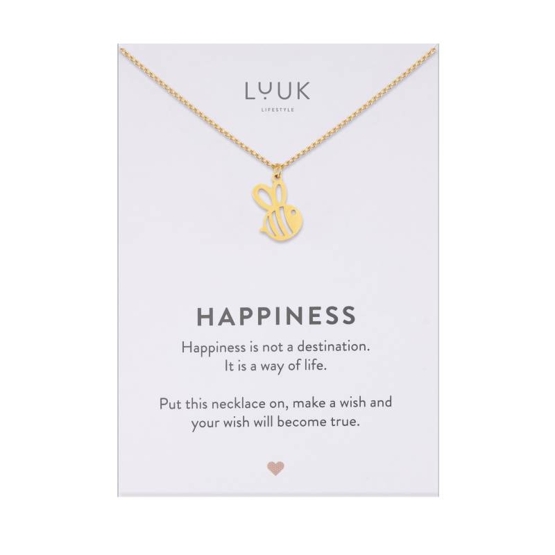 Minimalist Damen Halskette Mit Biene I Honigbiene Happy Bee Bienchen Bienenkette Glücksbringer Geschenk Kette Freundschaftskette von LUUKLIFESTYLEShop