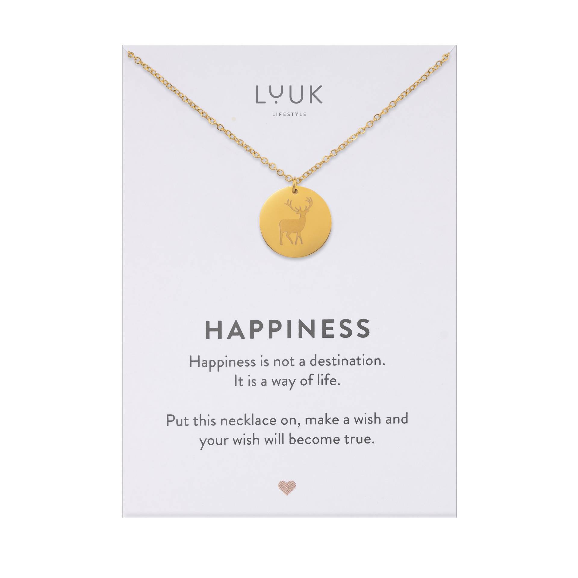 Minimalist Halskette Mit Hirsch Reh Münze Anhänger I Deer Edelstahl Kette Coin Geschenk Für Freundin Wild Schmuck Damen von LUUKLIFESTYLEShop