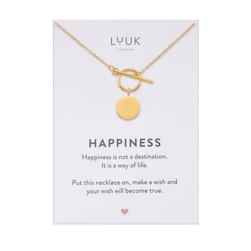 Moderne Halskette I T-Coin Anhänger Plättchen Kreis T-Bar Kette Geschenk Für Freundin Damen Schmuck Charm Glücksbringer von LUUKLIFESTYLEShop