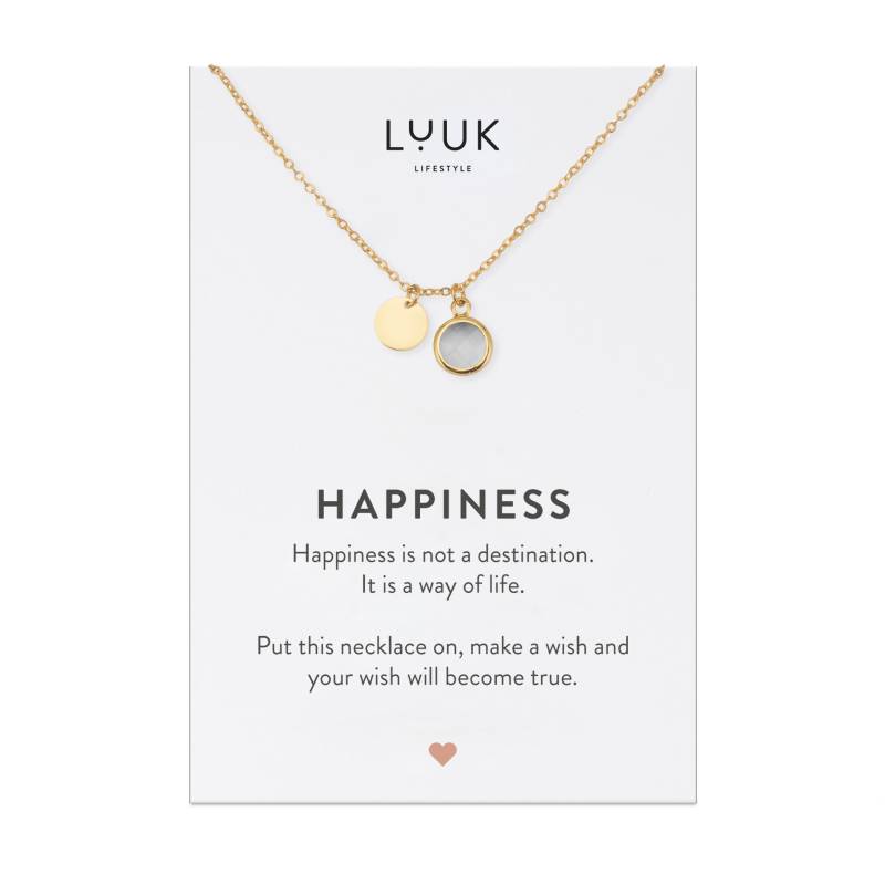 Zarte Edelstahl Coin Halskette Mit Quarzanhänger in Weiß I Zirkonia Kristall Anhänger Kette Plättchen Damen Schmuck Kristallkette von LUUKLIFESTYLEShop