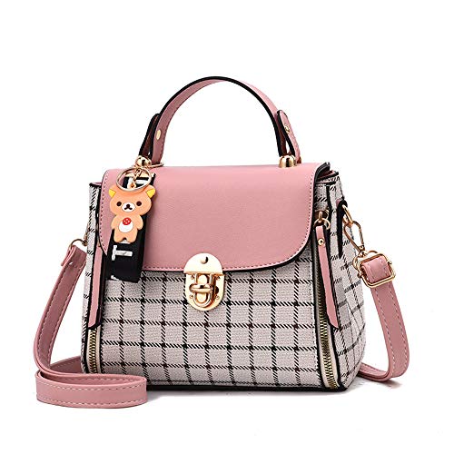 LUUT Mode Schultertasche Damen Nähte Handtasche Kariert Platz Messenger Bag Kawaii Ledertasche Lässig Shopper Citytasche von LUUT