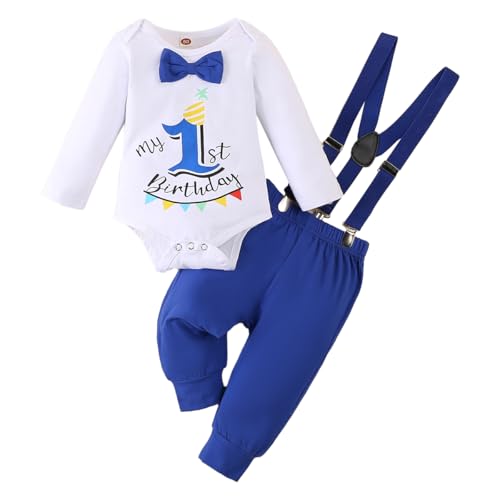 LUVCES Baby Jungen Mein 1. Geburtstag Kleidung Lustigem Aufdruck Fliege Strampler Body mit Hosenträger Shorts Hose Cake Smash Outfits Set Langarm blau 1. Geburtstag 9-12 Monate LUVCES Baby Jungen Mein 1. Geburtstag Kleidung Lustigem Aufdruck Fliege Strampler Body mit Hosenträger Shorts Hose Cake Smash Outfits Set Langarm blau 1. Geburtstag 9-12 Monate von LUVCES