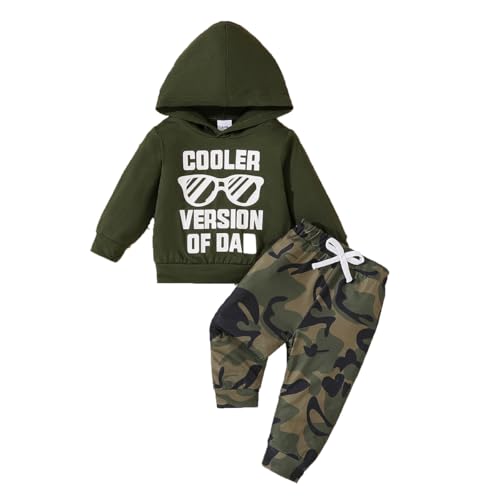 LUVCES Kleinkind Baby Jungen Outfits Langarm Buchstaben Print Kapuzenpullover Sweatshirts Tops + Hosen 2-teiliges Herbst Frühling Kleidungsset Tarnung Armeegrün 6-9 Monate LUVCES Kleinkind Baby Jungen Outfits Langarm Buchstaben Print Kapuzenpullover Sweatshirts Tops + Hosen 2-teiliges Herbst Frühling Kleidungsset Tarnung Armeegrün 6-9 Monate von LUVCES