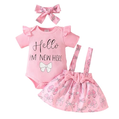 LUVCES Neugeborenes Baby Mädchen Sommer Röcke Sets Kurzarm Rüschen Strampler Top Bedrucktes Overalls Hosenträger Kleid Infant Kleidung Outfit Rosa hello 12-18 Monate LUVCES Neugeborenes Baby Mädchen Sommer Röcke Sets Kurzarm Rüschen Strampler Top Bedrucktes Overalls Hosenträger Kleid Infant Kleidung Outfit Rosa hello 12-18 Monate von LUVCES