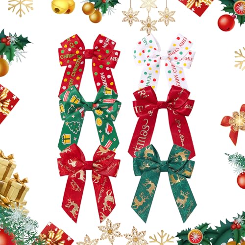 6 Stück Weihnachten Haarspangen Schleife Haare Clips Bunt Haarspangen Weihnachten Frohe Weihnachten Elch Weihnachts Haarschmuck Süße Haarschmuck für Kinder Mädchen Frauen 6 Stück Weihnachten Haarspangen Schleife Haare Clips Bunt Haarspangen Weihnachten Frohe Weihnachten Elch Weihnachts Haarschmuck Süße Haarschmuck für Kinder Mädchen Frauen von LUVDECO