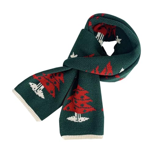 LUVDECO Winter Gestrickt Schal Weihnachten Unisex Warm Damen Schal Rot Grün Frauen Männer Schals Winter Warm Lang Groß Dick Gestrickt Schal Weihnachten für Geschenk Hals (Green) von LUVDECO