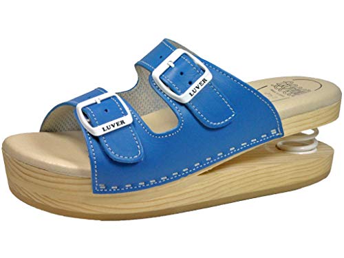 LUVER Federpantoffel Capri Federschuhe Sondermodell clgjr2101ca, Blau, Größe 40 von LUVER