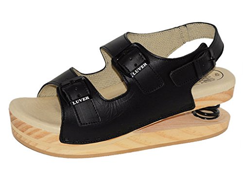 LUVER Federschuhe gefederte Damen Sandale schwarz - Federschuhe - clgjr2105s, Größe: 39 von LUVER