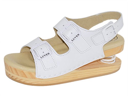 LUVER Federschuhe gefederte Damen Sandale weiß - Federschuhe - clgjr2105w, Größe: 38 von LUVER