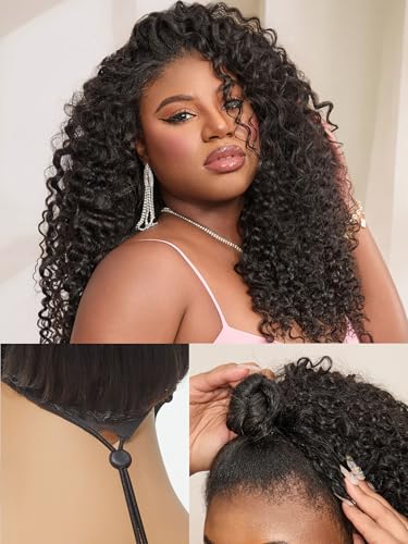 LUVME HAIR Halbperücke, gelockt, flexible Passform, Invisi Flip, Kordelzug, 200 % Dichte, klebefreie Perücke, 100 % Echthaar, natürliches Schwarz, sofort einsatzbereit, Stirnband-Perücke für Damen LUVME HAIR Halbperücke, gelockt, flexible Passform, Invisi Flip, Kordelzug, 200 % Dichte, klebefreie Perücke, 100 % Echthaar, natürliches Schwarz, sofort einsatzbereit, Stirnband-Perücke für Damen von LUVME HAIR