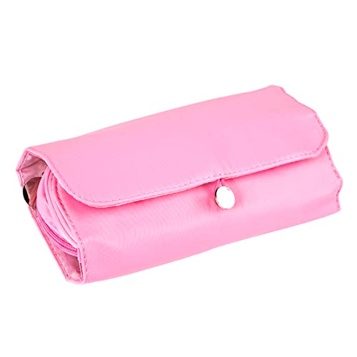 Tragbare, faltbare Make-up-Pinsel-Halter, multifunktionale Kosmetiktasche zum Rollen für Reisen, Make-up-Pinsel-Organizer-Tasche (Rosa) von LUWOO