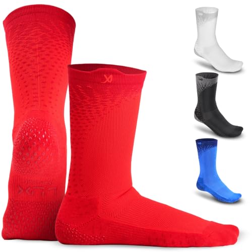LUX Sports V2 Rutschfeste Fußball Socken mit GrippArray - Rutschfeste Sport Socken mit Gummi-Pads - Basketball, Fußball, Wandern, Laufen, Volleyball - Fussballer Socken - American Football Socken von LUX Sports