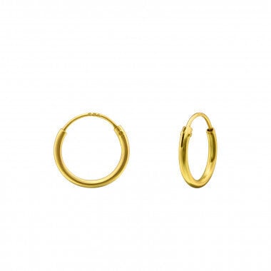 LUXAA Kleine Creolen Ohrringe - 925er Sterling Silber - Gold - 8mm/10mm von LUXAA