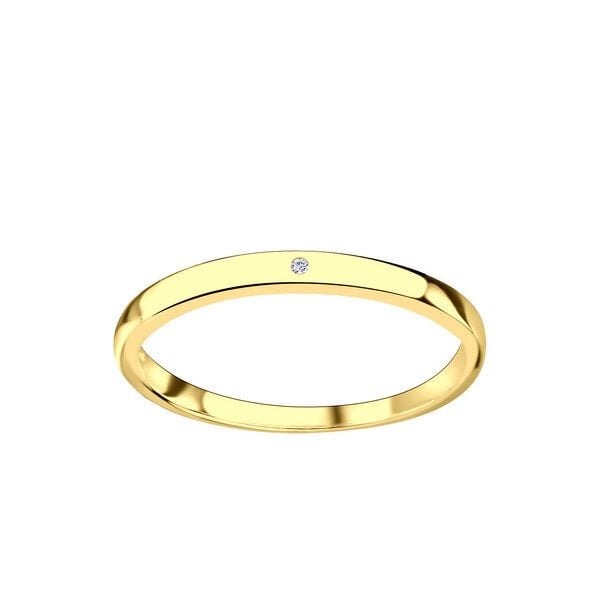 LUXAA Breiter Ring mit kleinem Stein aus 925er Sterling Silber - Gold von LUXAA
