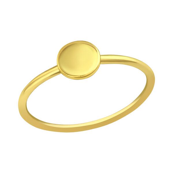 LUXAA Feiner Ring mit Scheibe aus 925er Sterling Silber 14K vergoldet von LUXAA