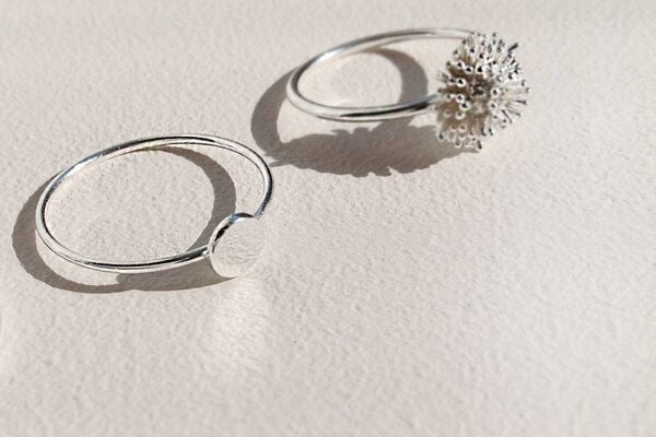 LUXAA Feiner Ring mit Scheibe aus 925er Sterling Silber von LUXAA