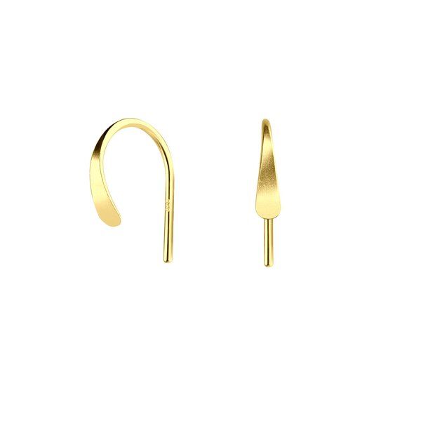 LUXAA Kleine Halbcreolen gestanzt - 925er Sterling Silber - Gold von LUXAA