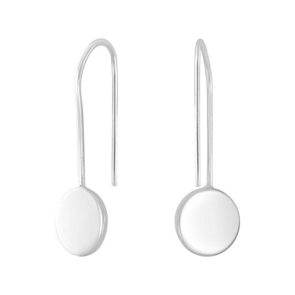 LUXAA Zarter Bügel-Ohrring mit Scheibe - 925er Sterling Silber von LUXAA