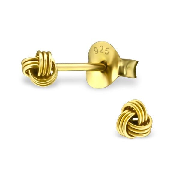 LUXAA Zarter Ohrstecker Knoten aus 925er Sterling Silber - Gold von LUXAA