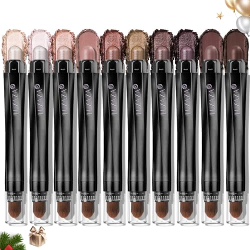 10 Stück Eyeshadow-Stick, Shimmer und Matte, neutrale braune Lidschatten-Sticks mit crease-proof Formel, wasserdicht und langlebig 10 Stück Eyeshadow-Stick, Shimmer und Matte, neutrale braune Lidschatten-Sticks mit crease-proof Formel, wasserdicht und langlebig von LUXAZA