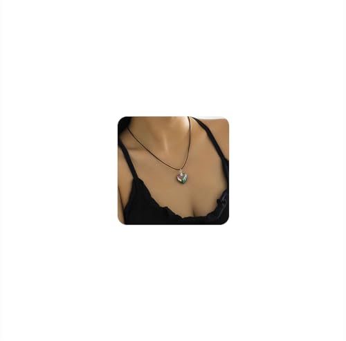 LUXCASTLE Chunky Puffy Heart Choker Necklace Big Heart Pendant Necklace Black Heart Rope Necklaces for Women and Girls von LUXCASTLE