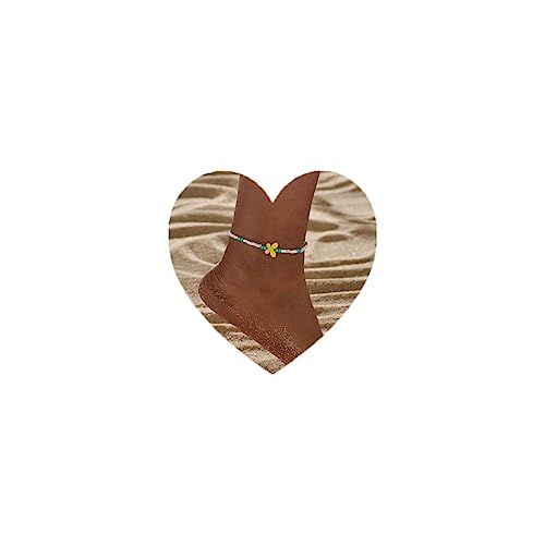 LUXCASTLE Schmetterling-Fußkettchen, Boho-Perlen, Fußkettchen, Armband, Strand, Fußkette, Schmuck für Frauen und Teenager-Mädchen von LUXCASTLE