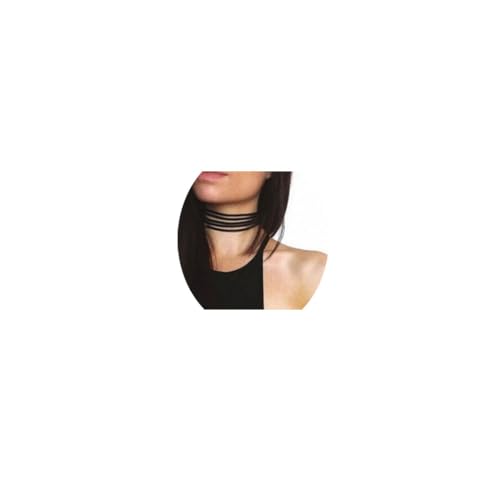 LUXCASTLE Schwarze Leder-Halsband, Samt-Choker-Halsketten, klassische Choker, Schicht-Lederhalsketten, Schmuck für Damen von LUXCASTLE