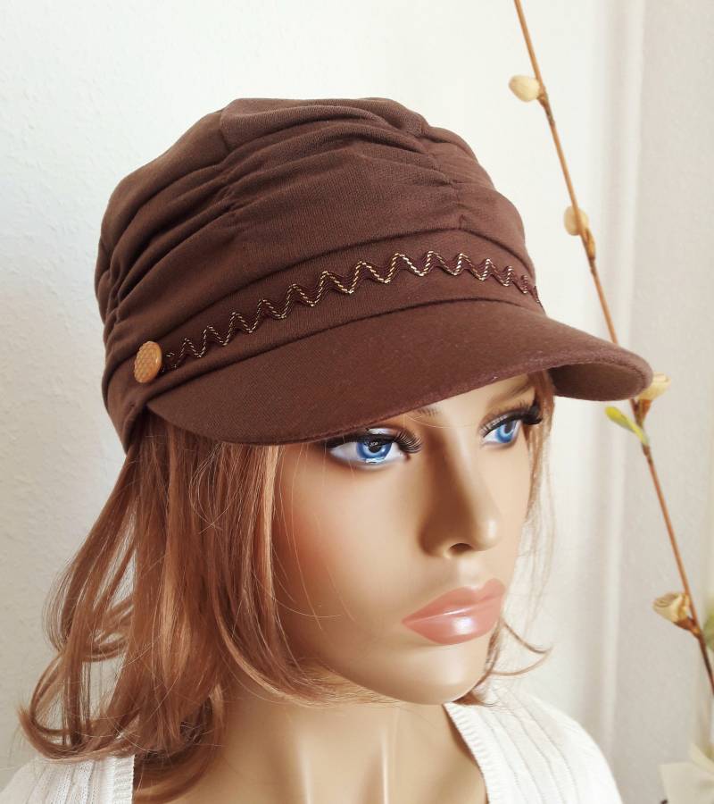 Luxus Damen Schirmmütze Ballonkappe Barett Mütze Hut Capp Gefüttert Uni Kaffee Braun von LUXEKOPF