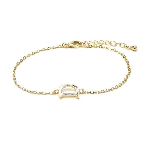 LUXENTER Alphabet-Armband mit 18-karätigem Gold - Buchstabe D, Einheitsgröße, Metall, Ohne Edelstein LUXENTER Alphabet-Armband mit 18-karätigem Gold - Buchstabe D, Einheitsgröße, Metall, Ohne Edelstein von LUXENTER