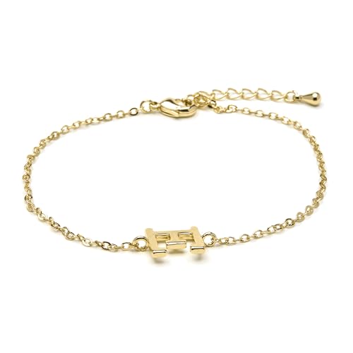 LUXENTER Armband Alphabet mit 18-karätigem Gold - Buchstabe E, Einheitsgröße, Metall, Ohne Edelstein LUXENTER Armband Alphabet mit 18-karätigem Gold - Buchstabe E, Einheitsgröße, Metall, Ohne Edelstein von LUXENTER