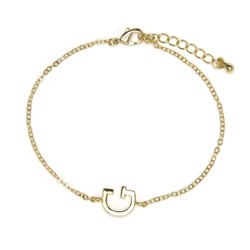 LUXENTER Armband Alphabet mit 18-karätigem Gold - Buchstabe G, Einheitsgröße, Metall, Ohne Edelstein LUXENTER Armband Alphabet mit 18-karätigem Gold - Buchstabe G, Einheitsgröße, Metall, Ohne Edelstein von LUXENTER
