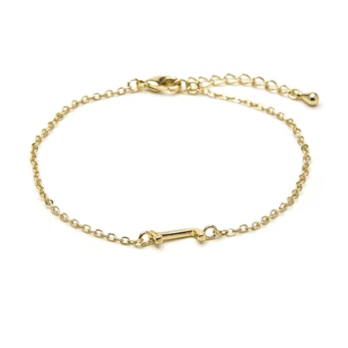 LUXENTER Armband Alphabet mit 18-karätigem Gold - Buchstabe J, Einheitsgröße, Metall, Ohne Edelstein LUXENTER Armband Alphabet mit 18-karätigem Gold - Buchstabe J, Einheitsgröße, Metall, Ohne Edelstein von LUXENTER
