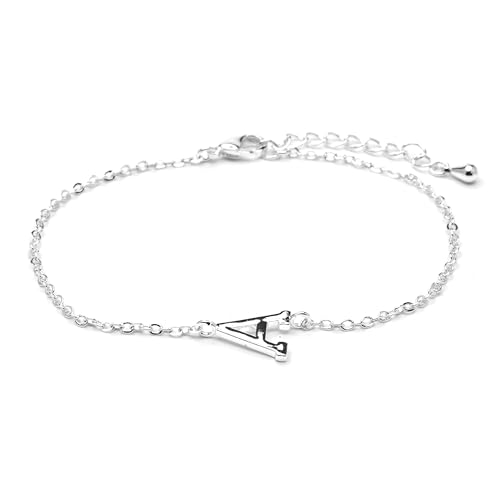 LUXENTER Armband Alphabet mit Silber-Finish - Buchstabe A, Einheitsgröße, Metall, Ohne Edelstein LUXENTER Armband Alphabet mit Silber-Finish - Buchstabe A, Einheitsgröße, Metall, Ohne Edelstein von LUXENTER
