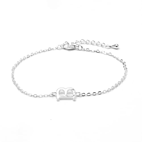 LUXENTER Armband Alphabet mit Silber-Finish – Buchstabe B, Einheitsgröße, Metall, Ohne Edelstein LUXENTER Armband Alphabet mit Silber-Finish – Buchstabe B, Einheitsgröße, Metall, Ohne Edelstein von LUXENTER
