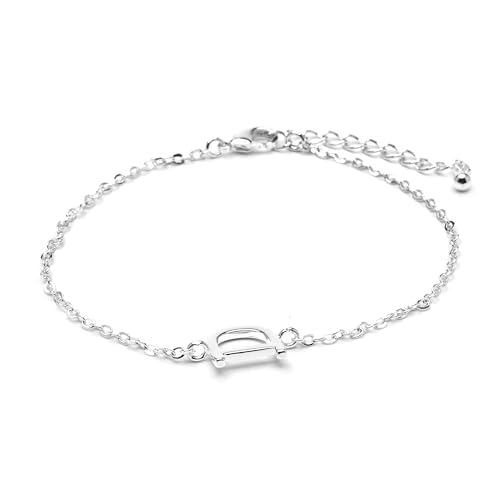 LUXENTER Armband Alphabet mit Silber-Finish – Buchstabe D, Einheitsgröße, Metall, Ohne Edelstein LUXENTER Armband Alphabet mit Silber-Finish – Buchstabe D, Einheitsgröße, Metall, Ohne Edelstein von LUXENTER