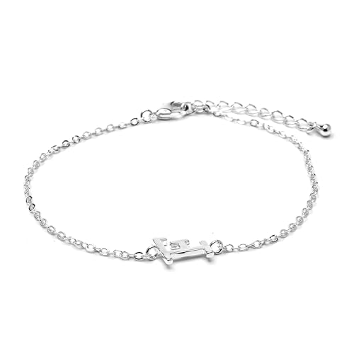 LUXENTER Armband Alphabet mit Silber-Finish – Buchstabe F, Einheitsgröße, Metall, Ohne Edelstein LUXENTER Armband Alphabet mit Silber-Finish – Buchstabe F, Einheitsgröße, Metall, Ohne Edelstein von LUXENTER