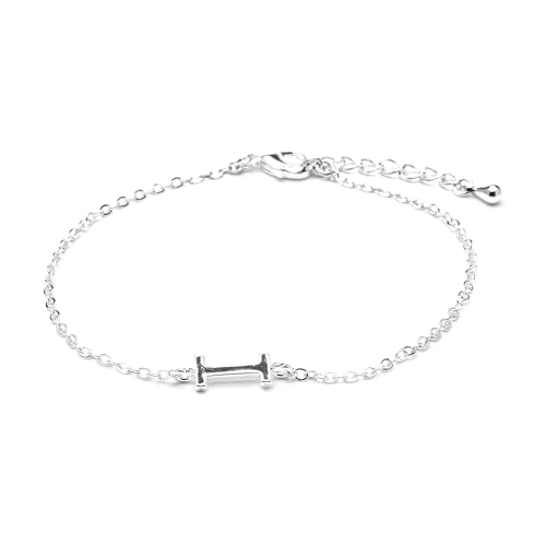 LUXENTER Armband Alphabet mit Silber-Finish - Buchstabe I, Einheitsgröße, Metall, Ohne Edelstein LUXENTER Armband Alphabet mit Silber-Finish - Buchstabe I, Einheitsgröße, Metall, Ohne Edelstein von LUXENTER