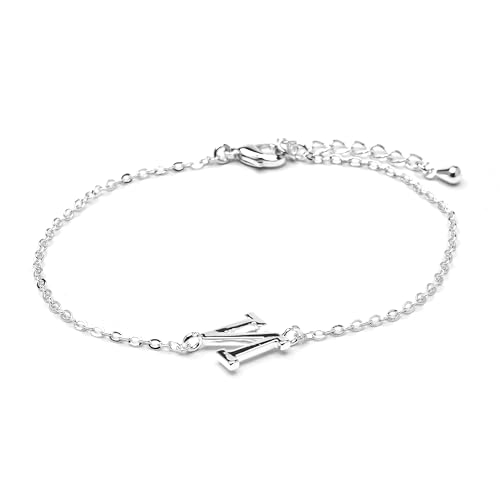 LUXENTER Armband Alphabet mit Silber-Finish - Buchstabe N, Einheitsgröße, Metall, Ohne Edelstein LUXENTER Armband Alphabet mit Silber-Finish - Buchstabe N, Einheitsgröße, Metall, Ohne Edelstein von LUXENTER