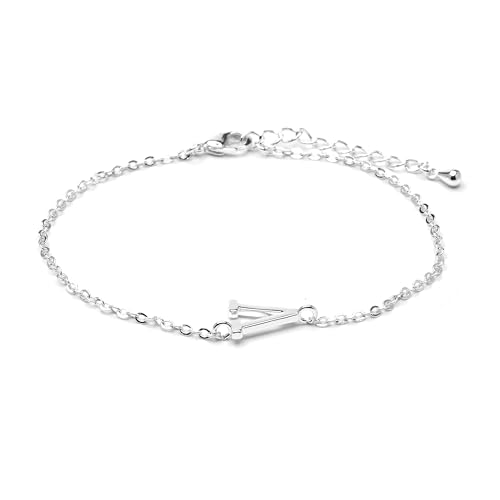 LUXENTER Armband Alphabet mit Silber-Finish – Buchstabe V, Einheitsgröße, Metall, Ohne Edelstein LUXENTER Armband Alphabet mit Silber-Finish – Buchstabe V, Einheitsgröße, Metall, Ohne Edelstein von LUXENTER