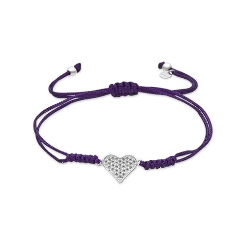 LUXENTER Herz-Armband mit Silber-Finish, Einheitsgröße, Metall, Kubischer Zirkonia. LUXENTER Herz-Armband mit Silber-Finish, Einheitsgröße, Metall, Kubischer Zirkonia. von LUXENTER