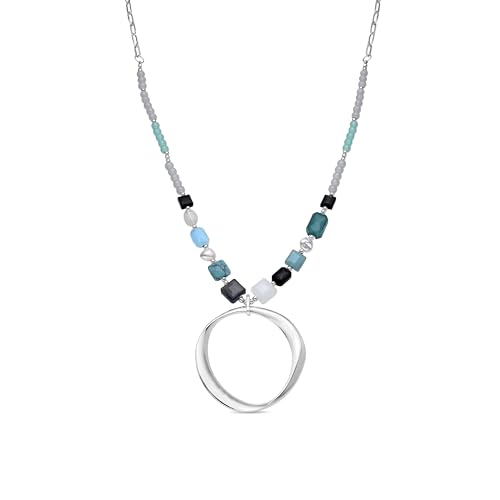 LUXENTER Miyou Halskette aus mehrfarbigem Kristall, 18 Karat Gelbgold, Ajustable, Metall, Kristall von LUXENTER
