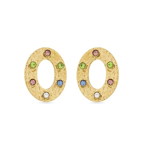 LUXENTER Nanful Ohrringe aus 18-karätigem Gelbgold mit mehrfarbigem Zirkoniastein, Único, Messing, Nicht anwendbar LUXENTER Nanful Ohrringe aus 18-karätigem Gelbgold mit mehrfarbigem Zirkoniastein, Único, Messing, Nicht anwendbar von LUXENTER