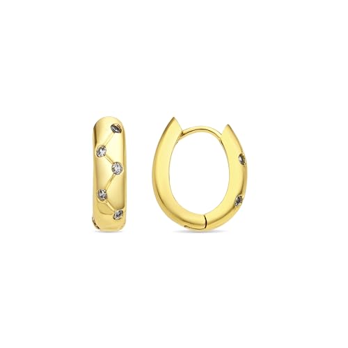 LUXENTER Gruk Ohrringe mit 18-karätigem Gelbgold, Pequeño, Metall, Kein Edelstein von LUXENTER