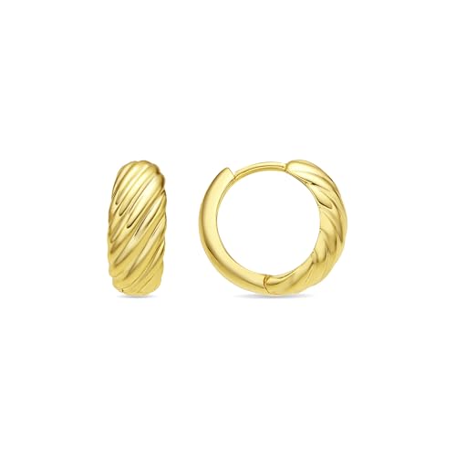 LUXENTER Usma Ohrringe mit 18-karätigem Gelbgold, Pequeño, Metall, Kein Edelstein von LUXENTER