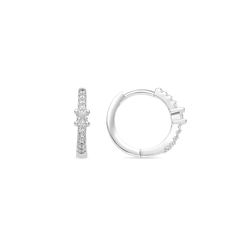LUXENTER Ohrringe mit glänzendem Zirkoniastein, Silber-Finish - Duia, Pequeños, Metall, Zirkonia LUXENTER Ohrringe mit glänzendem Zirkoniastein, Silber-Finish - Duia, Pequeños, Metall, Zirkonia von LUXENTER