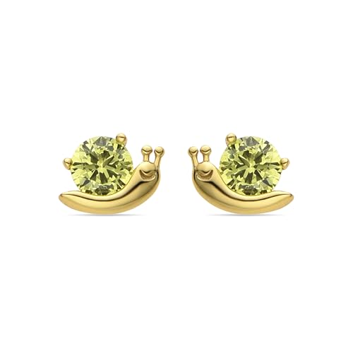 LUXENTER Pendientes Aysma de Plata de Ley 925 y Circonita Verde acabados en oro amarillo de 18k von LUXENTER