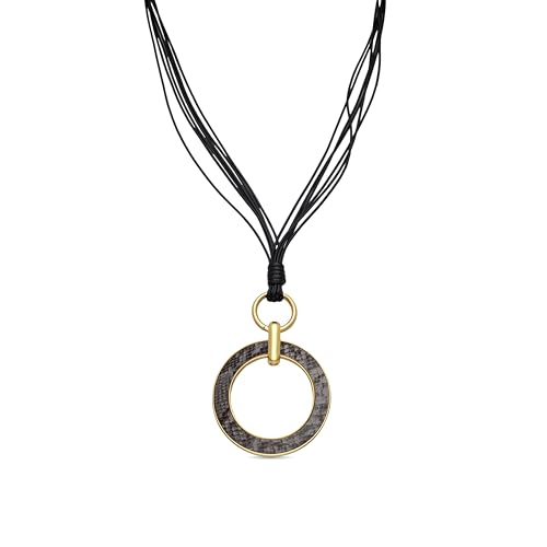 LUXENTER Collar de Cuero Negro acabado en oro amarillo de 18K - Phiae LUXENTER Collar de Cuero Negro acabado en oro amarillo de 18K - Phiae von LUXENTER