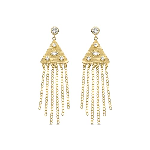 LUXENTER Sufariz Ohrringe aus glänzendem Zirkonia, 18 Karat Gelbgold, Único, Messing, Nicht anwendbar LUXENTER Sufariz Ohrringe aus glänzendem Zirkonia, 18 Karat Gelbgold, Único, Messing, Nicht anwendbar von LUXENTER