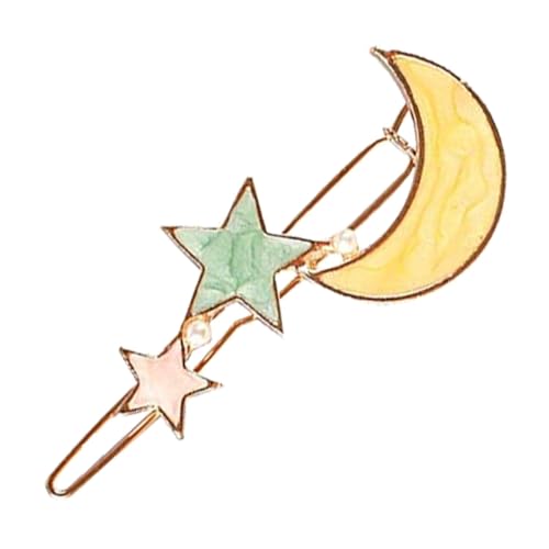 Haarspange mit Mond und Stern, Metall-Haarspange für Damen und Mädchen, Party und tägliches Tragen Haarspange mit Mond und Stern, Metall-Haarspange für Damen und Mädchen, Party und tägliches Tragen von LUXIAOBAO